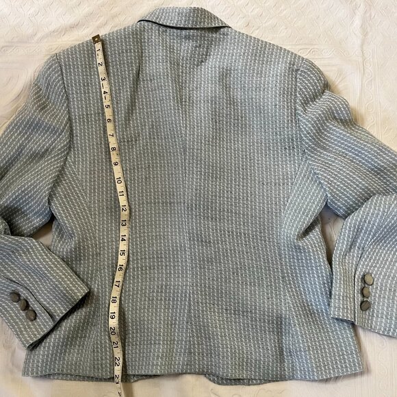 Designer FRANCO MIRABELLI 12 Blue 2 piece All-lined Jacket Skirt SUIT - Picture 4 of 13